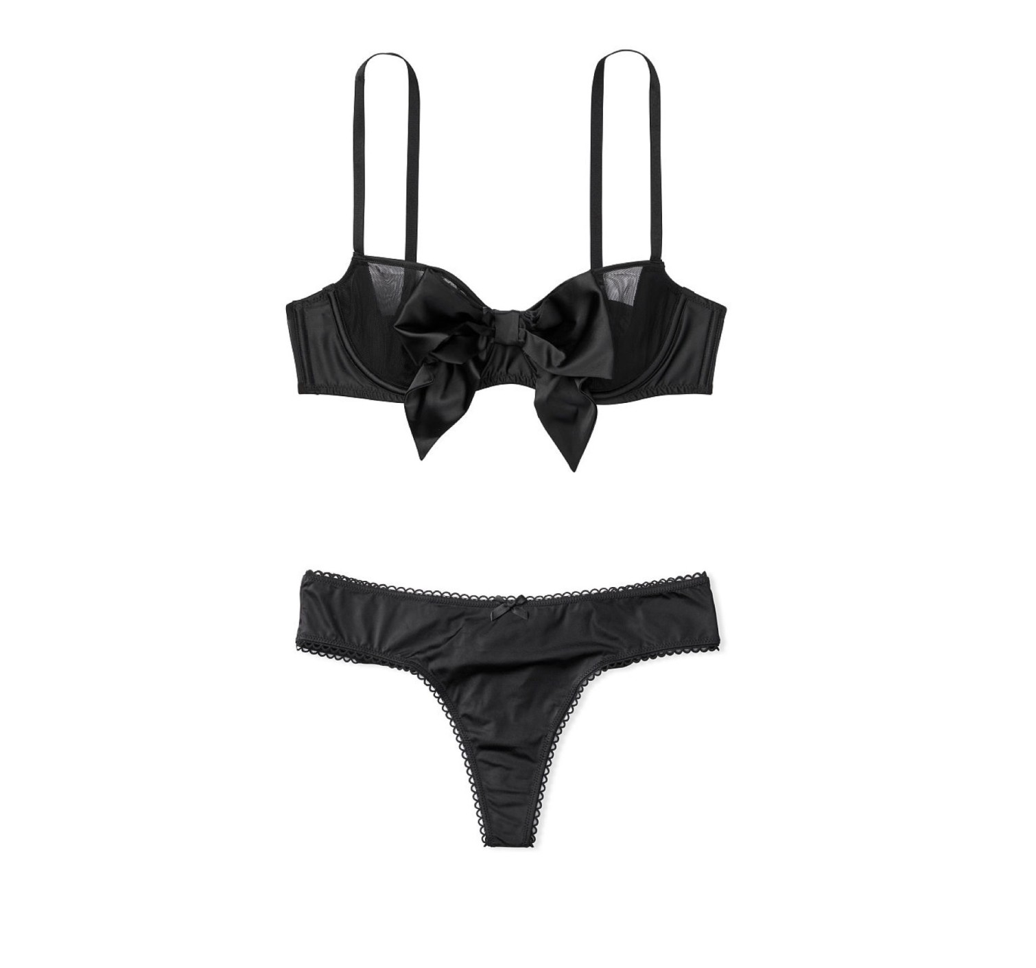 Комплект білизни DREAM ANGELS Black Lace-up Balconette Bustier & Thong panty