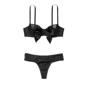 Комплект білизни DREAM ANGELS Black Lace-up Balconette Bustier & Thong panty