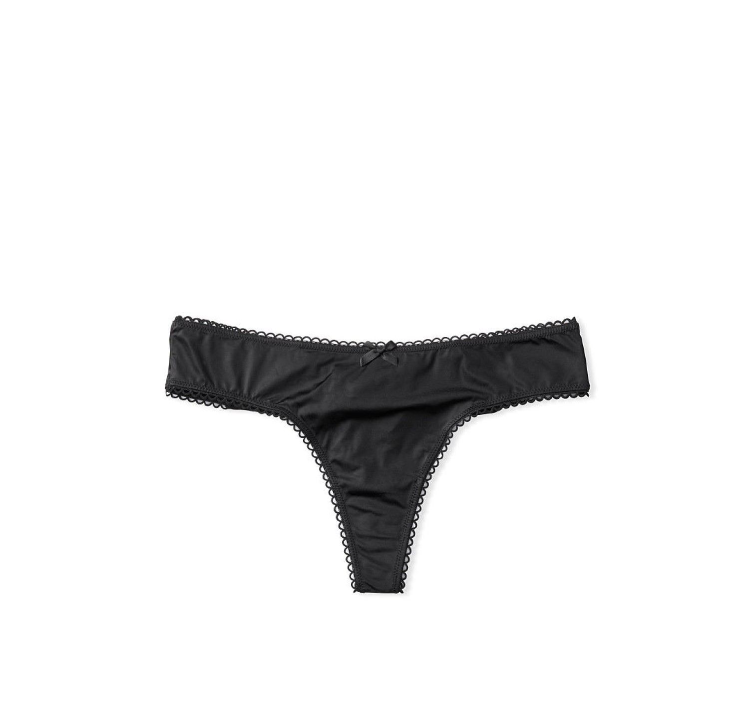 Трусики стрінги VS Black Micro Satin Bow Thong Panty