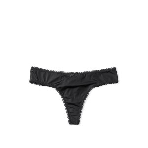 Трусики стрінги VS Black Micro Satin Bow Thong Panty