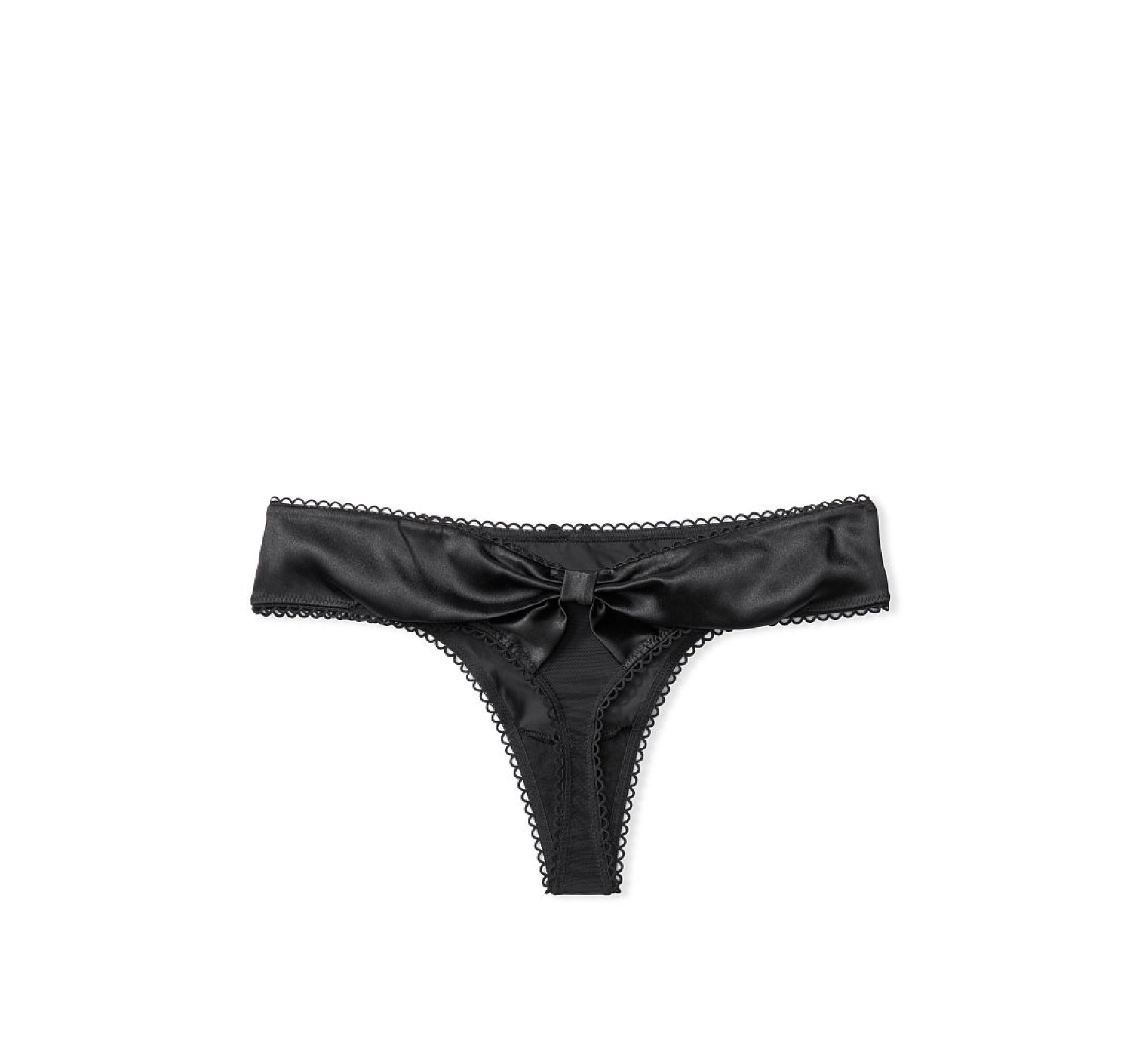 Трусики стрінги VS Black Micro Satin Bow Thong Panty