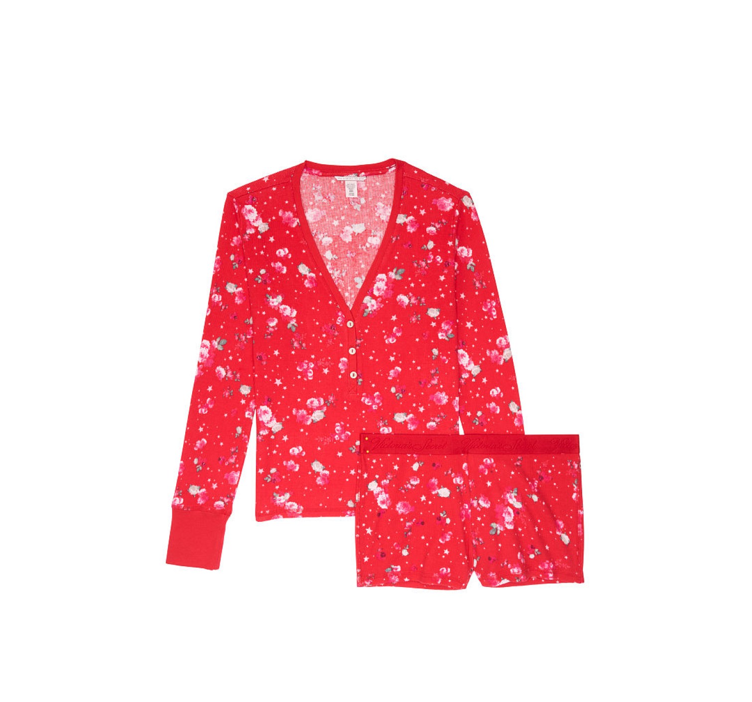 Піжама Victoria's Secret Thermal PJ Set Red print Flowers