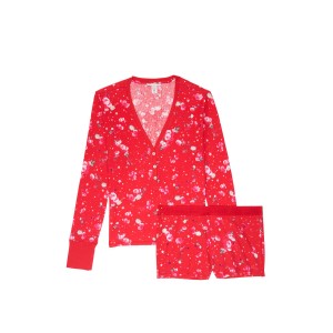 Піжама Victoria's Secret Thermal PJ Set Red print Flowers