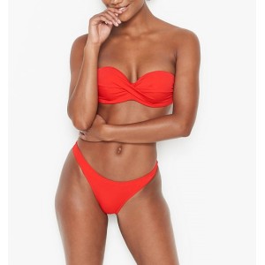 Купальник бандо з пушап Вікторія Сікрет Bandeau Top Cheeky Red