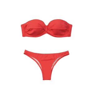 Купальник бандо з пушап Вікторія Сікрет Bandeau Top Cheeky Red