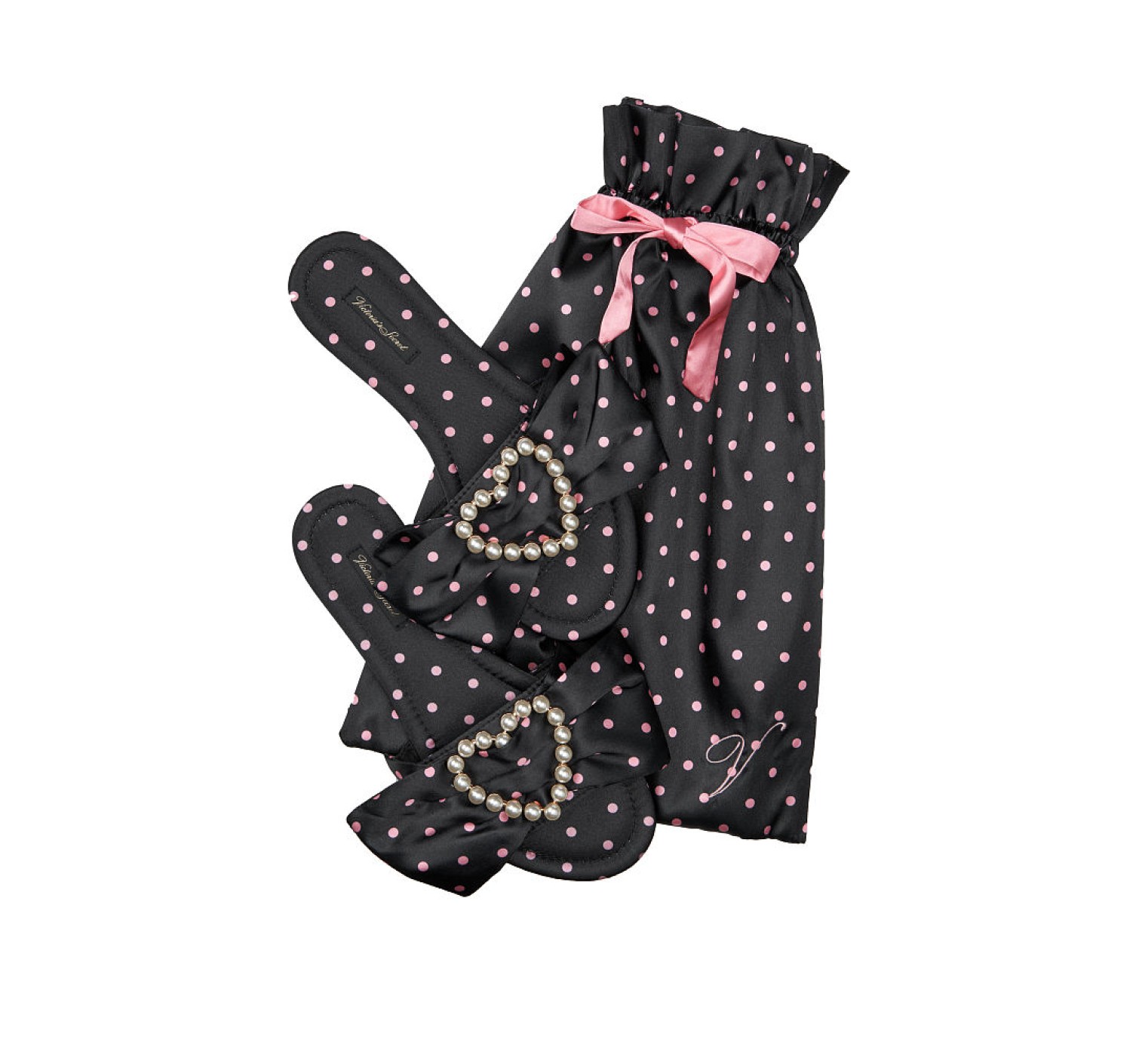 Домашні капці Victoria's Secret Satin Bow Pearl Slippers