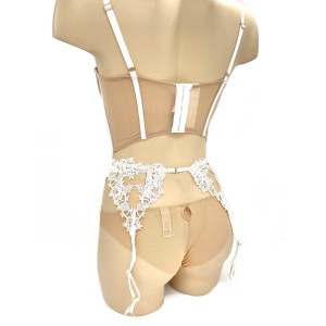 Балконет Victoria's Secret Beige Lace Bra/Garter/Panty