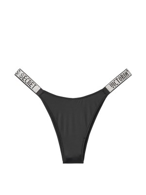 Трусики Victoria’s Secret Very Sexy Crystal Logo Shine Strap Brazilian Black panty