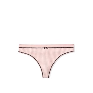 Трусики стрінги Вікторія Сікрет Retro Pink Ribbed Thong Panty
