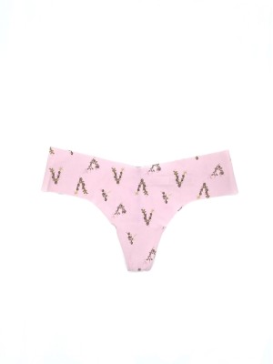 Трусики бесшовные Victoria’s Secret No Show Thong Panty V print