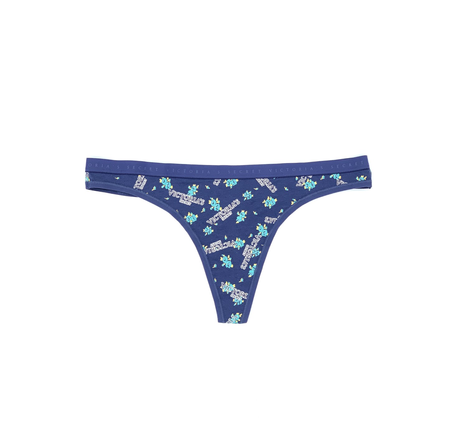 Трусики стринги Victoria's Secret Cotton Thong Panty blue logo print