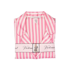 Сатиновая пижама VS Satin Short Pj Set Signature Stripe 