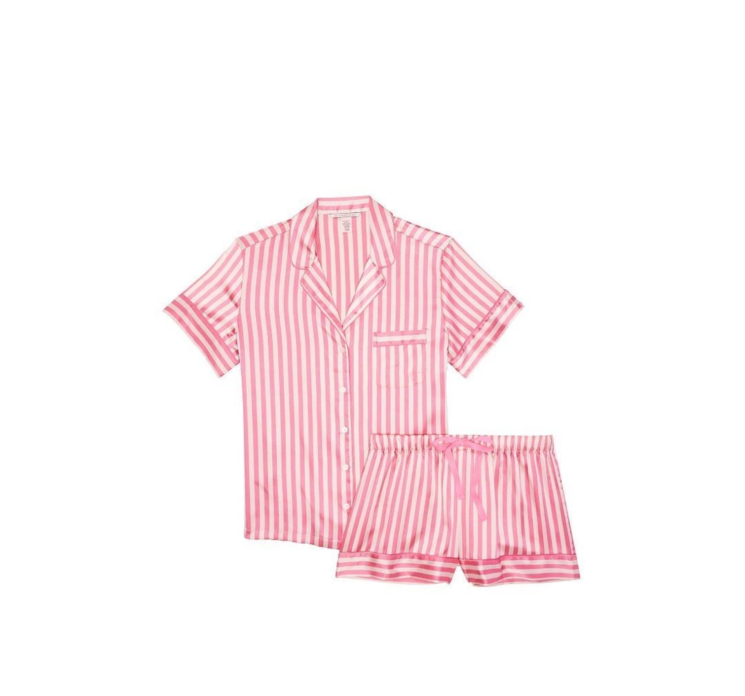Сатиновая пижама VS Satin Short Pj Set Signature Stripe 