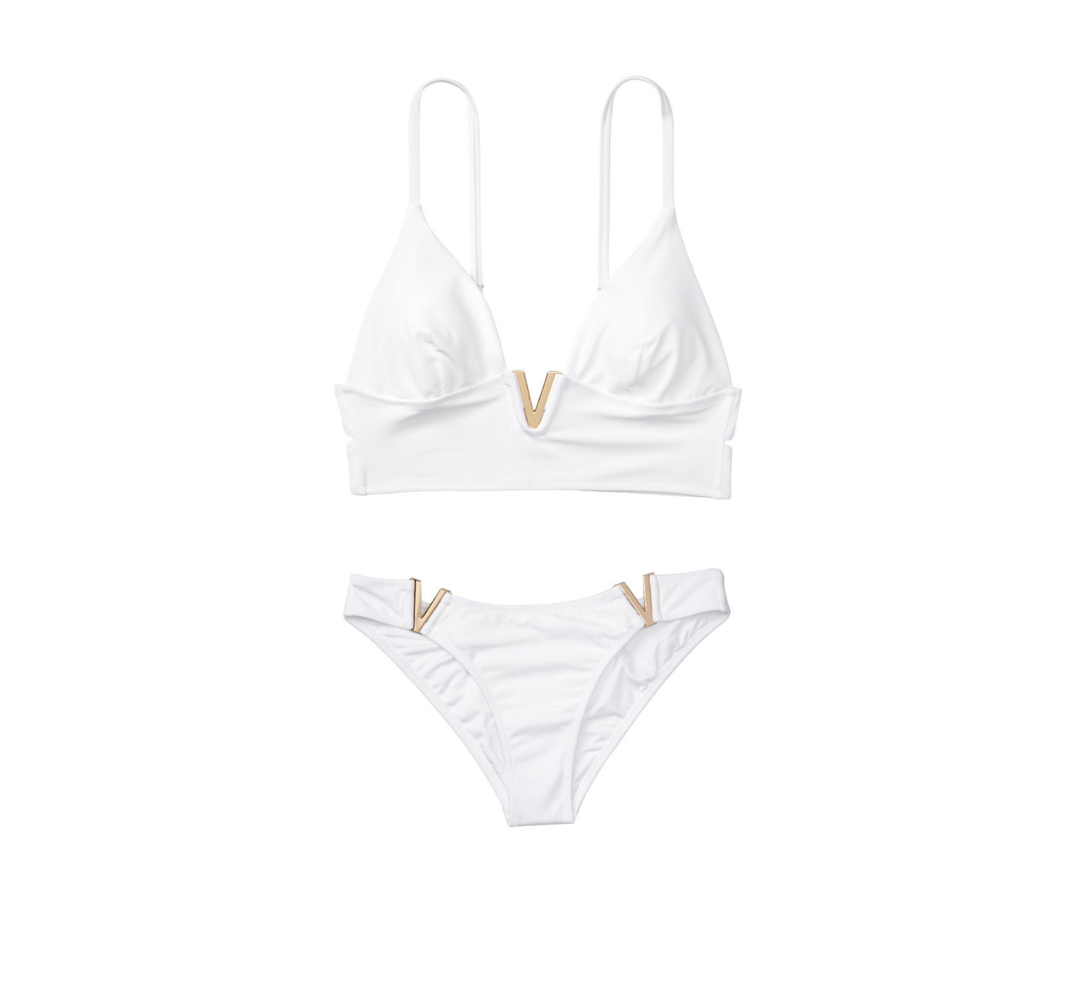 Купальник Виктория Сикрет V-hardware White Bralette & Brazilian panty
