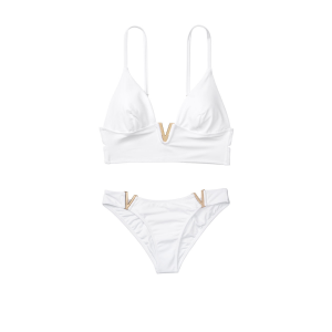 Купальник Виктория Сикрет V-hardware White Bralette & Brazilian panty
