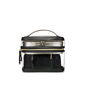 Набор косметичек 4-in-1 VICTORIA'S SECRET Train case in Black Lily Lace