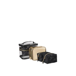 Набор косметичек 4-in-1 VICTORIA'S SECRET Train case in Black Lily Lace