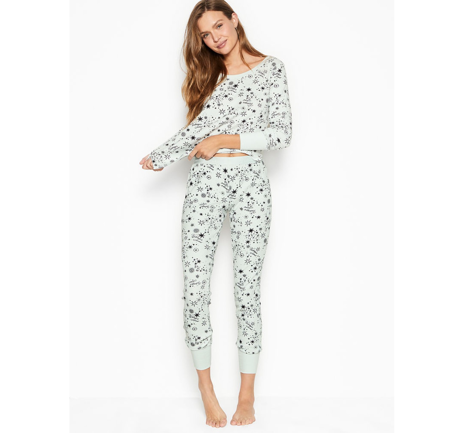 Пижама Victoria’s Secret Thermal Long PJ Set Blue Starry Sky