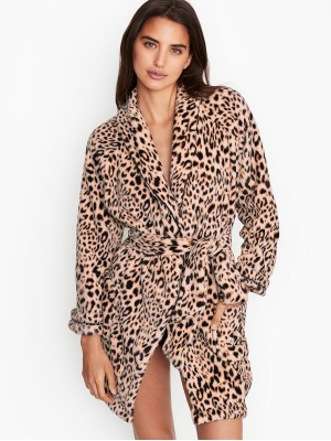 Халат Victoria’s Secret Logo Short Cozy Robe Leopard