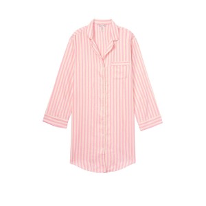 Нічна сорочка Victoria's Secret Cotton Flannel Sleepshirt Pink Stripe