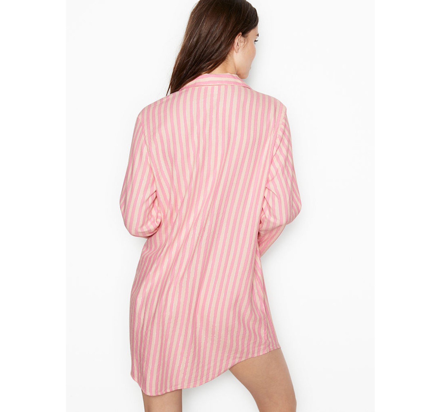 Нічна сорочка Victoria's Secret Cotton Flannel Sleepshirt Pink Stripe