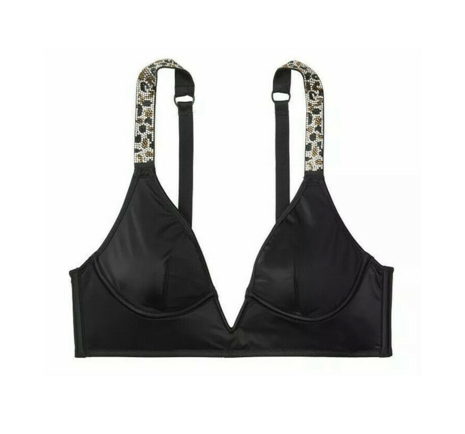 Комплект белья Victoria’s Secret Jeweled Shine Strap Black Leopard
