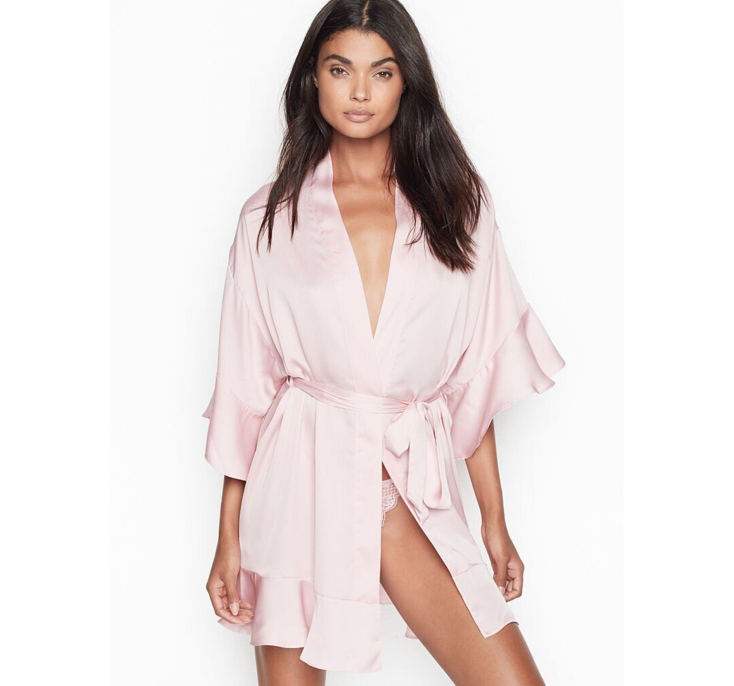 Халат Кимоно Victoria’s Secret Very Sexy  Flounce Satin Kimono Robe