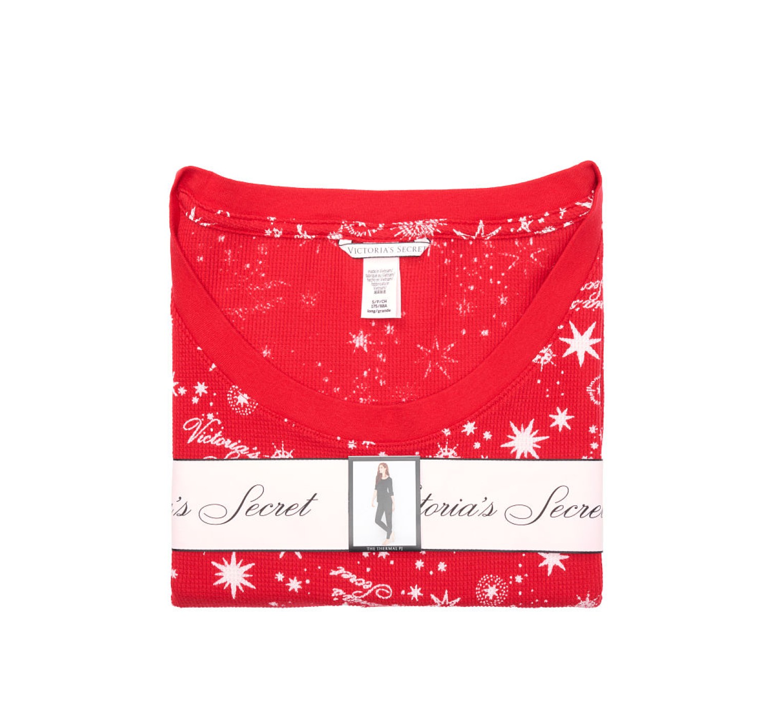 Пижама Victoria’s Secret Thermal Long PJ Set Red Starry Sky