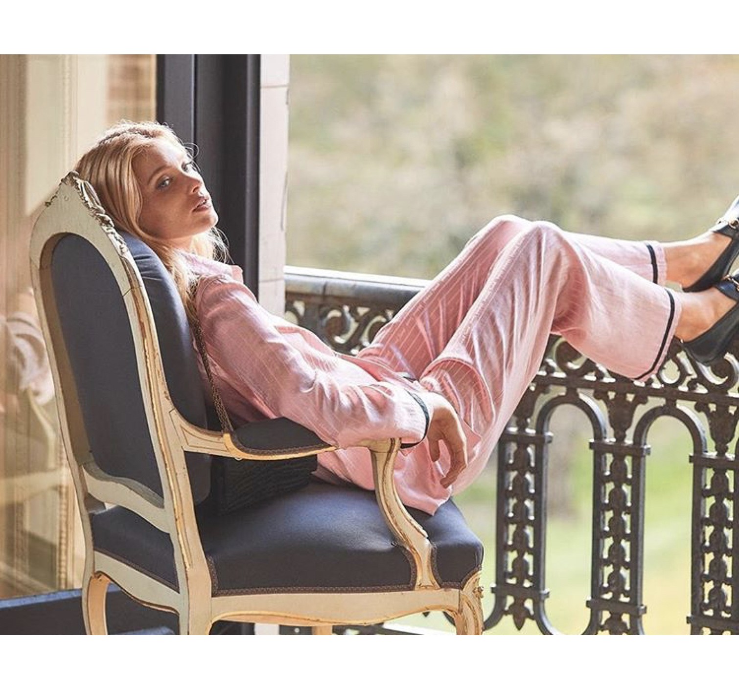Пижама Victoria’s Secret The Satin PJ Set Pink Stripes
