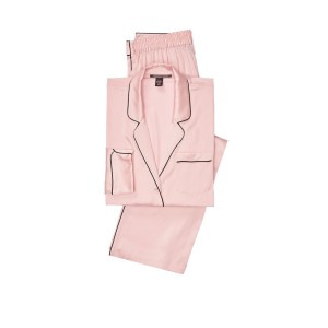 Пижама розовая Victoria’s Secret Silk Long PJ Set Angel Pink