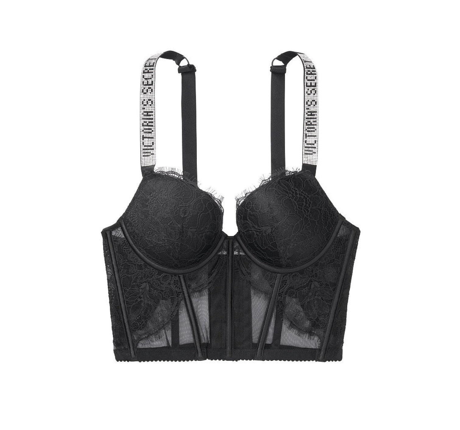 Комплект белья Victoria’s Secret Very Sexy Shine Strap Balconette Black Lace