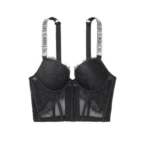 Комплект белья Victoria’s Secret Very Sexy Shine Strap Balconette Black Lace
