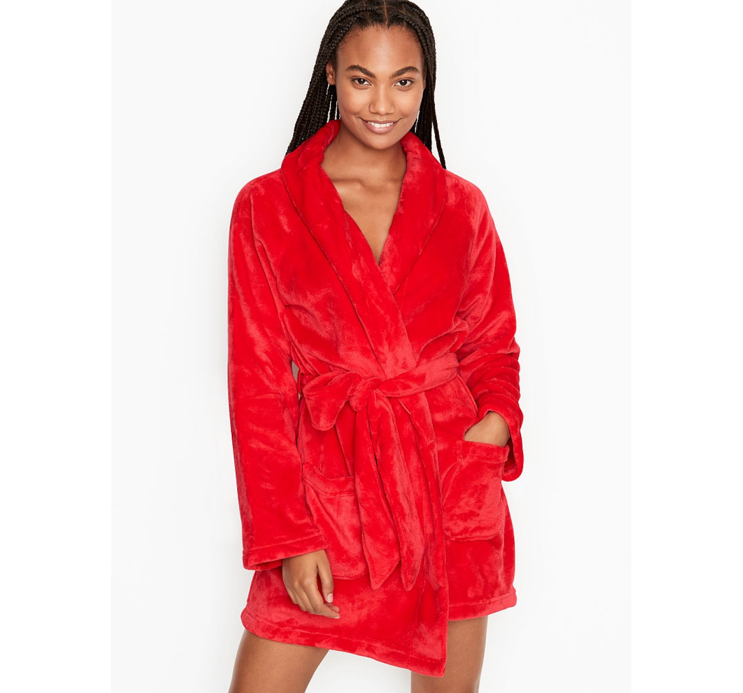 Халат Victoria’s Secret Logo Short Cozy Robe Bright Cherry