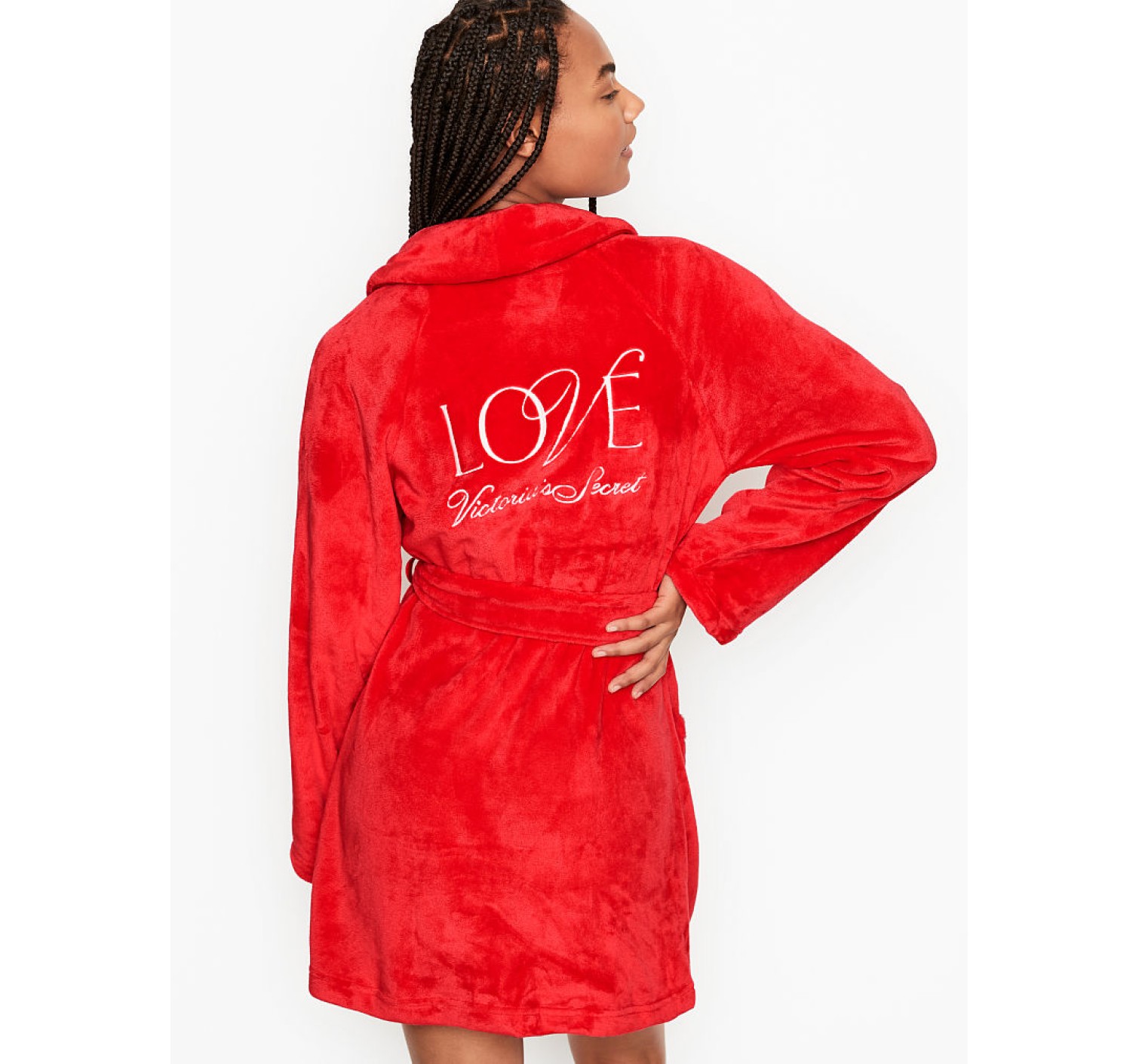 Халат Victoria’s Secret Logo Short Cozy Robe Bright Cherry