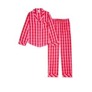 Пижама Victoria’s Secret Shimmer Flannel Long PJ Set Red/Pink Plaid