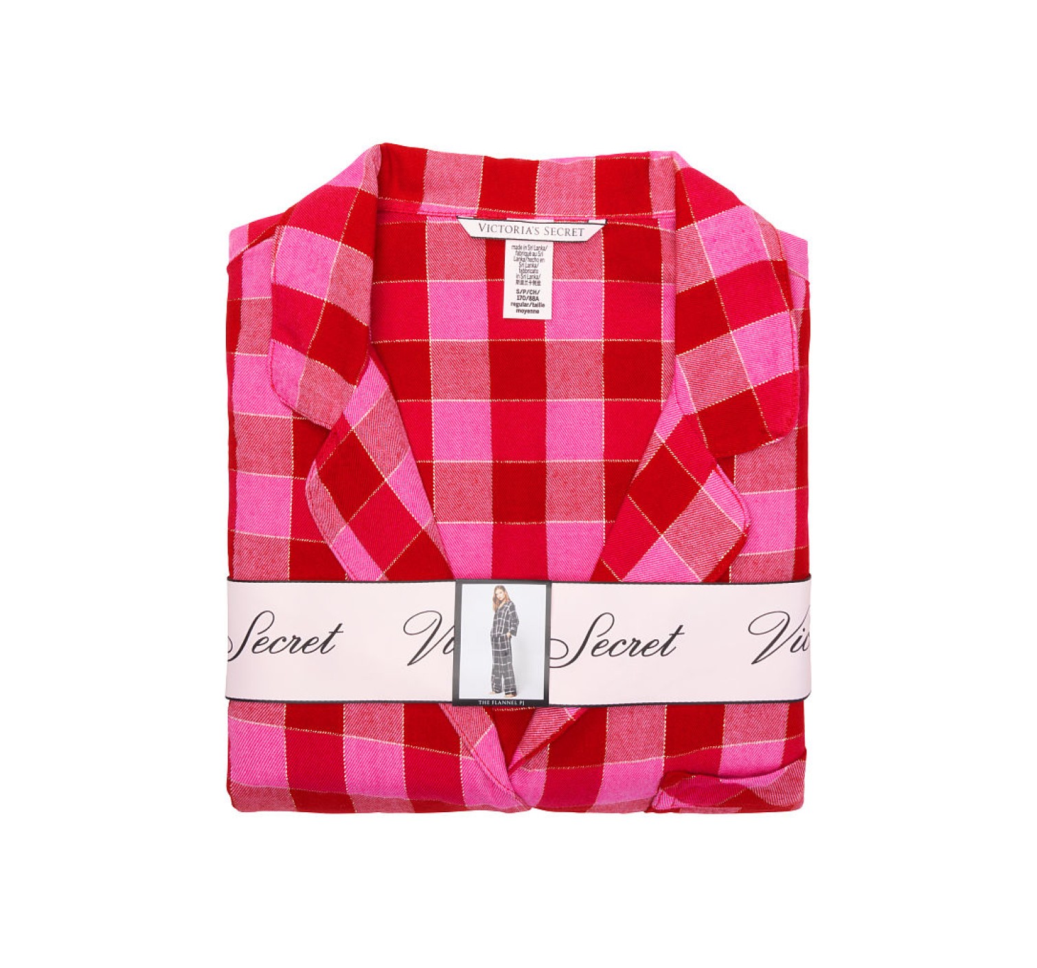 Пижама Victoria’s Secret Shimmer Flannel Long PJ Set Red/Pink Plaid