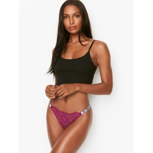 Трусики VS Very Sexy Shine Strap Fuchsia Lace Thong panty