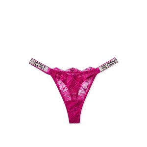 Трусики VS Very Sexy Shine Strap Fuchsia Lace Thong panty