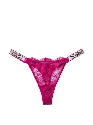 Трусики VS Very Sexy Shine Strap Fuchsia Lace Thong panty
