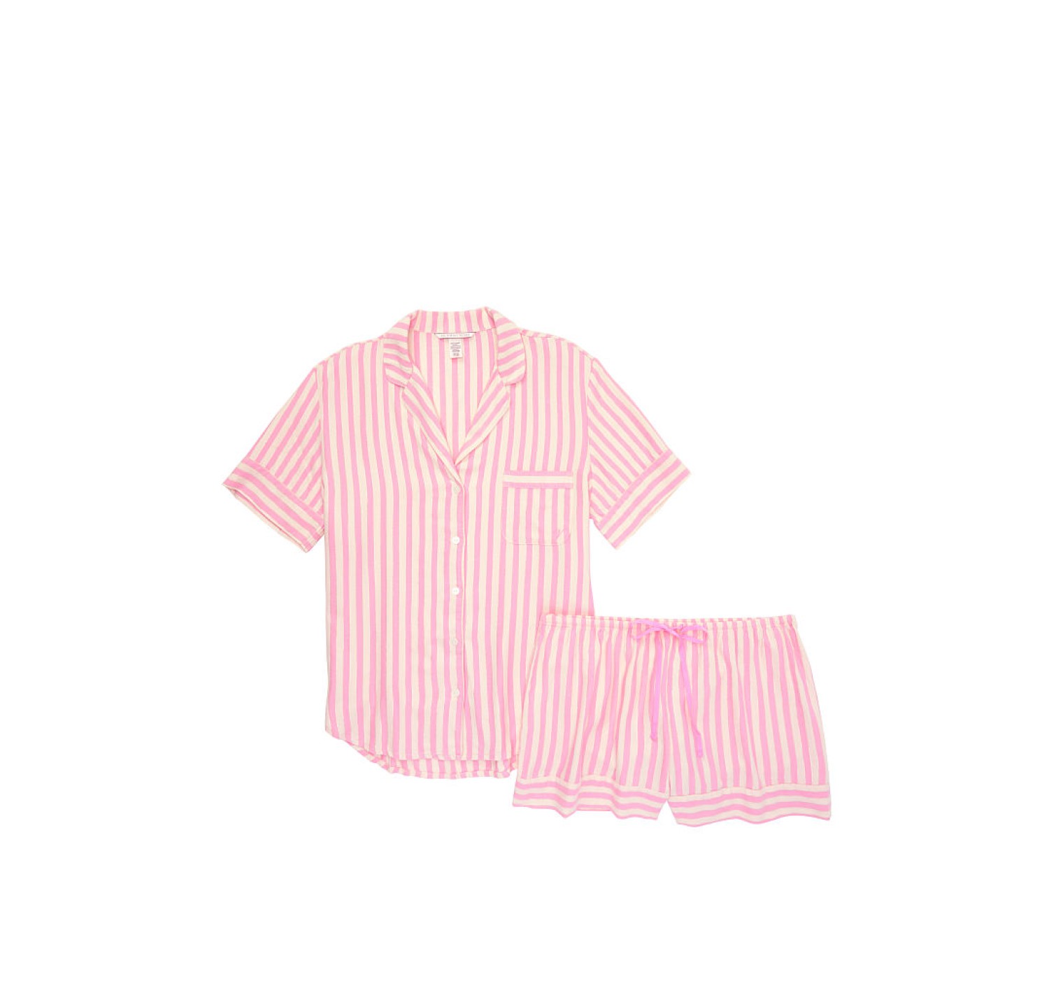 Піжама Victoria's Secret Shimmer Flannel Short PJ Set Pink Stripe