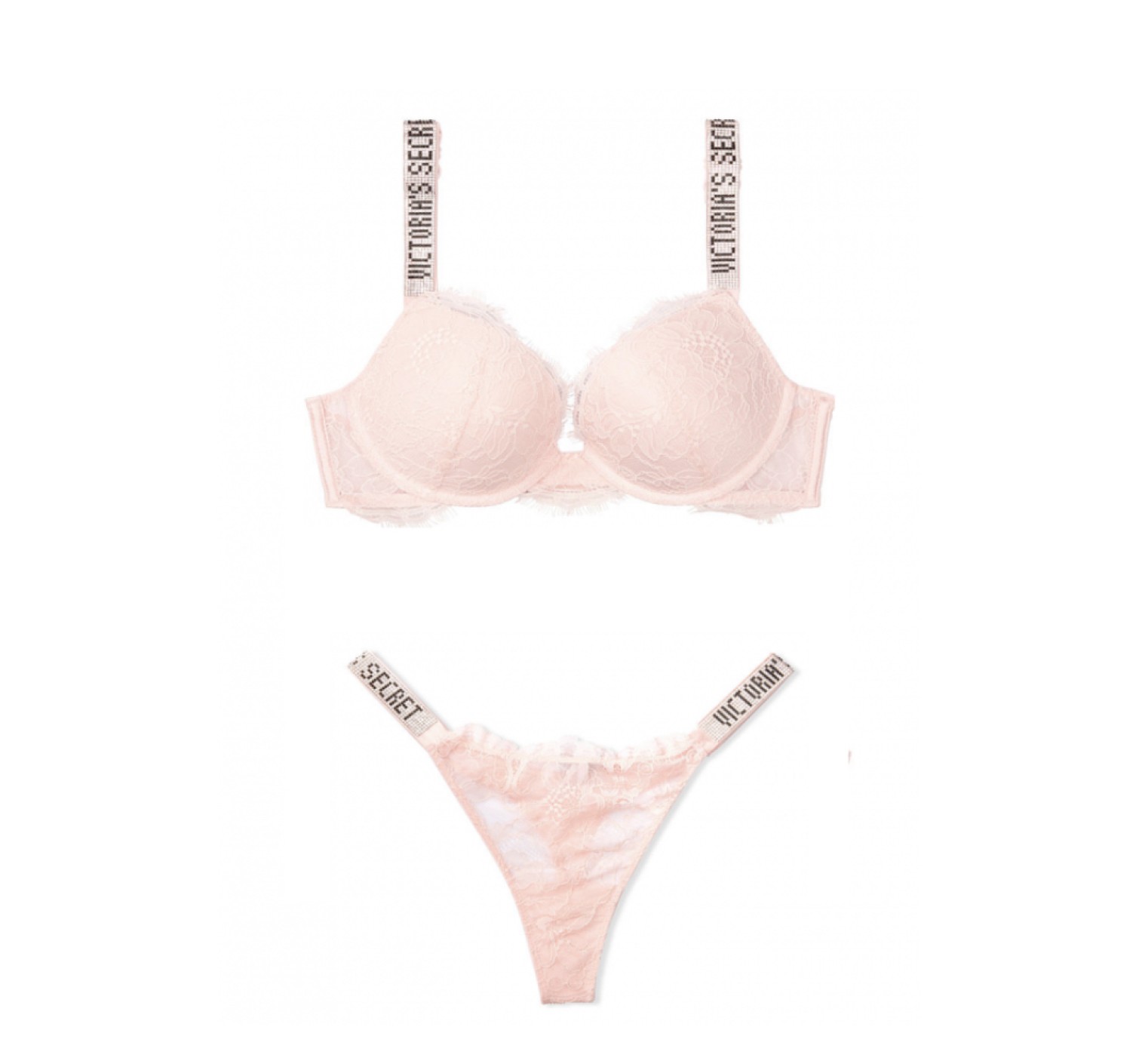 Комплект белья Victoria's Secret Very Sexy Shine Strap Rose Lace