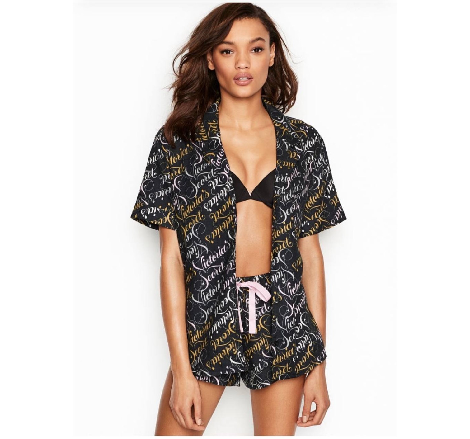 Пижама Victoria’s Secret Cotton Short PJ Set logo VS