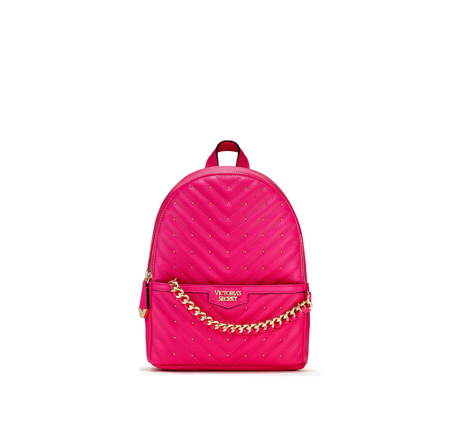 Рюкзак Victoria's Secret PEBBLED V-QUILT Small City Backpack Fuchsia