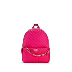 Рюкзак Victoria's Secret PEBBLED V-QUILT Small City Backpack Fuchsia