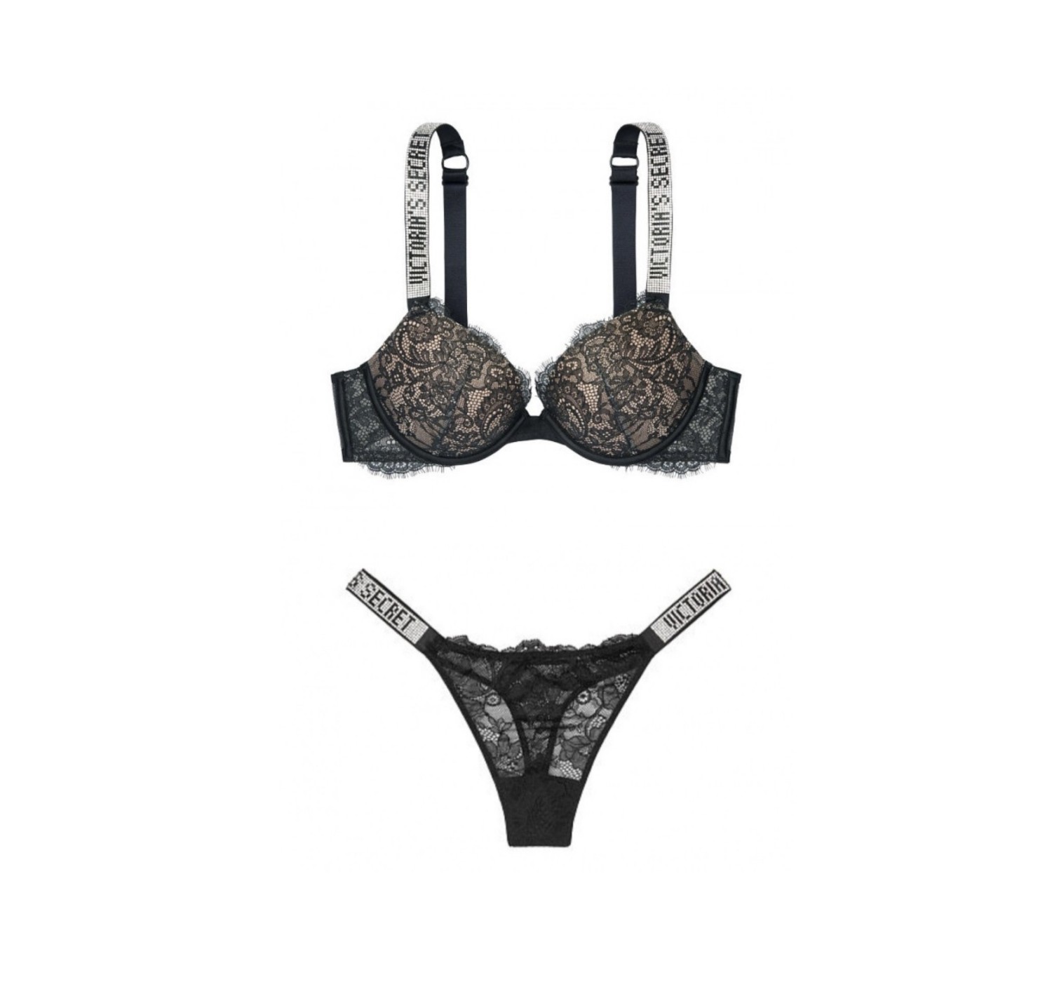 Комплект белья Victoria's Secret Very Sexy Black Lace push-up Bra
