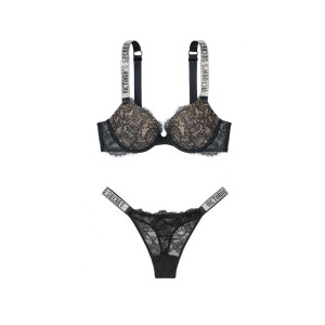 Комплект белья Victoria's Secret Very Sexy Black Lace push-up Bra