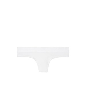 Трусики стринги Виктория Сикрет White Cotton Thong Panty