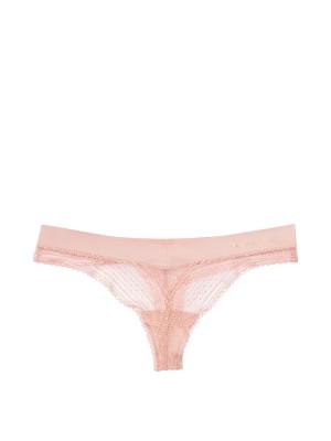 Трусики Incredible By Victoria's Secret Smooth Lace Thong panty Demure Pink