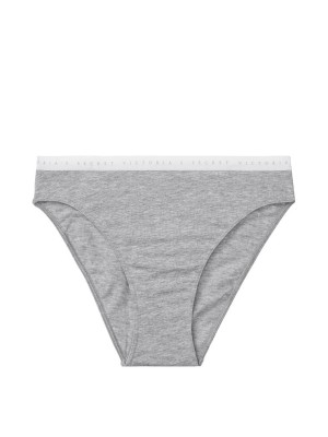 Трусики Victoria's Secret Grey Cotton High-leg cheeky panty VS logo