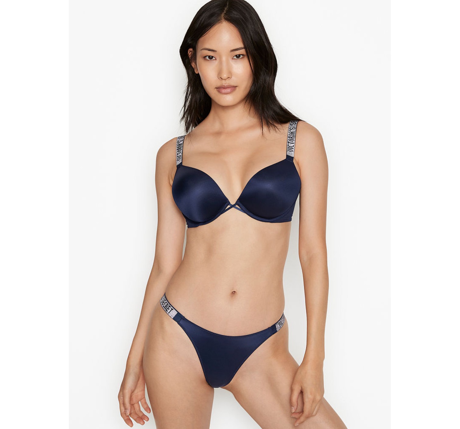 Комплект белья Victoria’s Secret Very Sexy Bombshell Add-2-cups Push-up Bra set Noir Navy